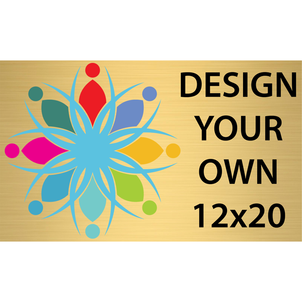 Horizontal Full Color Brass Signs 12" x 20"