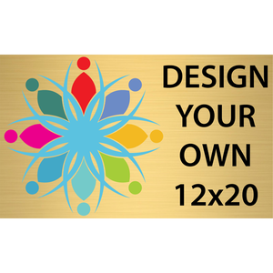 Horizontal Full Color Brass Signs 12" x 20"