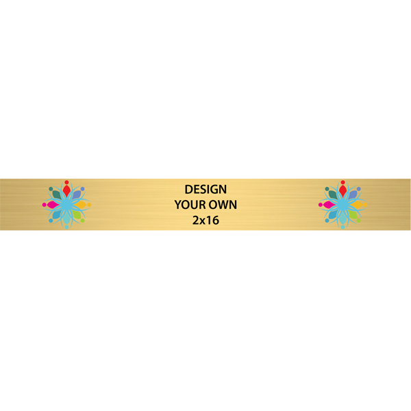 Horizontal Full Color Brass Signs 2" x 16"