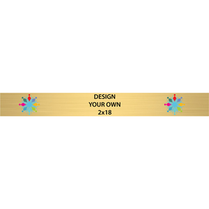 Horizontal Full Color Brass Signs 2" x 18"