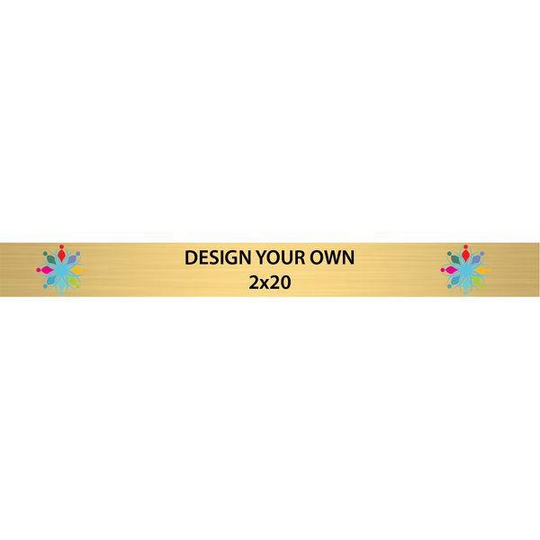 Horizontal Full Color Brass Signs 2" x 20"