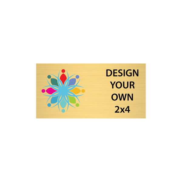 Horizontal Full Color Brass Signs 2" x 4"