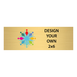Horizontal Full Color Brass Signs 2" x 6"