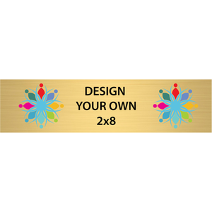 Horizontal Full Color Brass Signs 2" x 8"