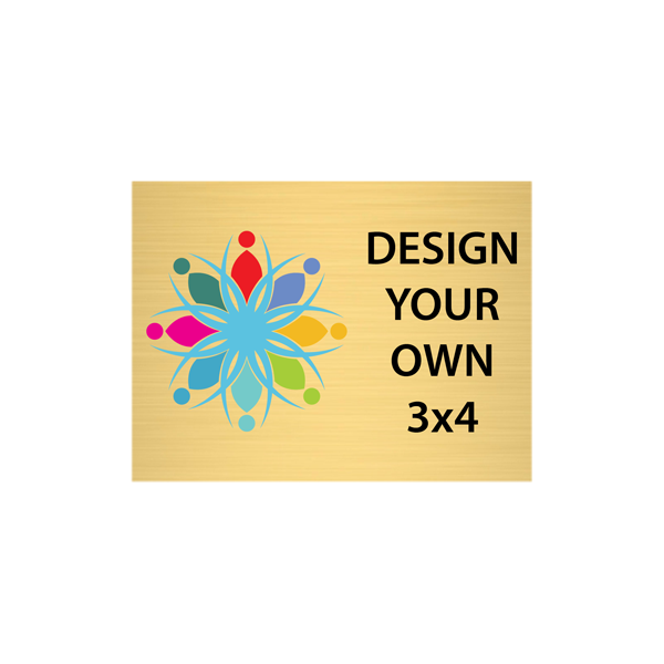Horizontal Full Color Brass Signs 3" x 4"