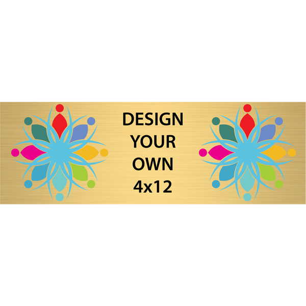 Horizontal Full Color Brass Signs 4" x 12" Horizontal Full Color Brass Signs 4" x 12"