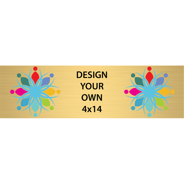 Horizontal Full Color Brass Signs 4" x 14" Horizontal Full Color Brass Signs 4" x 14"