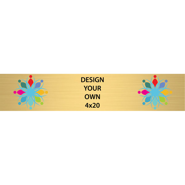 Horizontal Full Color Brass Signs 4" x 20"