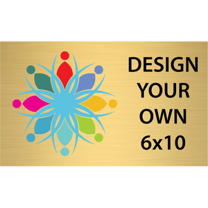 Horizontal Full Color Brass Signs 6" x 10"
