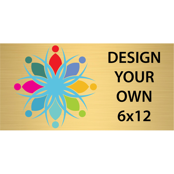 Horizontal Full Color Brass Signs 6" x 12"