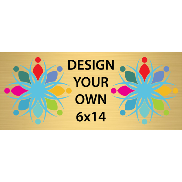 Horizontal Full Color Brass Signs 6" x 14"