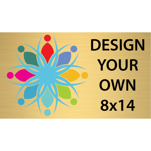 Horizontal Full Color Brass Signs 8" x 14" Horizontal Full Color Brass Signs 8" x 14"