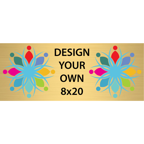 Horizontal Full Color Brass Signs 8" x 20" Horizontal Full Color Brass Signs 8" x 20"
