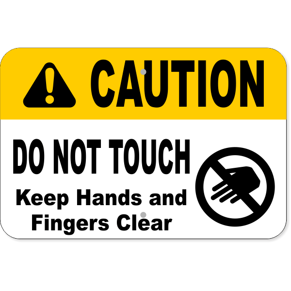 Horizontal Keep Clear Do Not Touch Aluminum Sign | 12