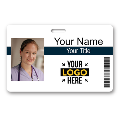 Horizontal Photo ID Badge with Bar Code - Template 104 - alternate view