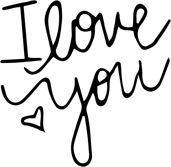 I Love You Hand Lettered Stamp