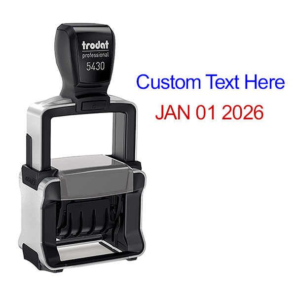 Trodat Professional Top Line Custom Text Dater Stamp Body and Design