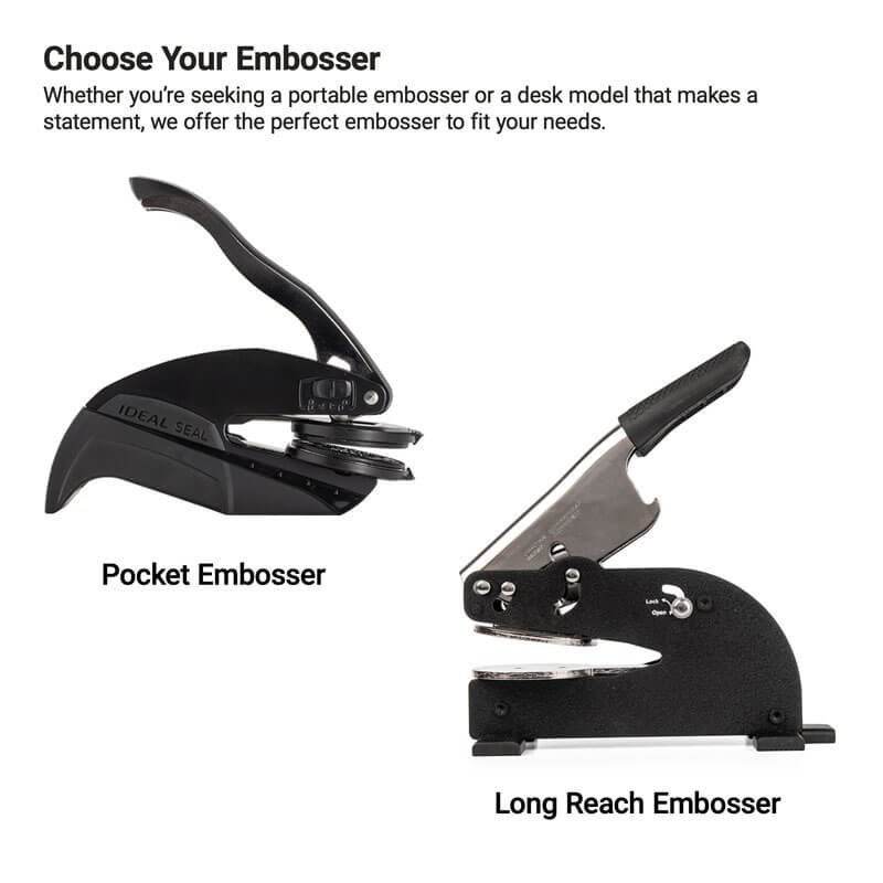 The difference between the pocket embosser and the long reach embosser