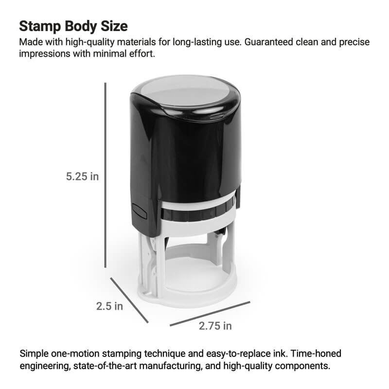 The self-inking stamp body size