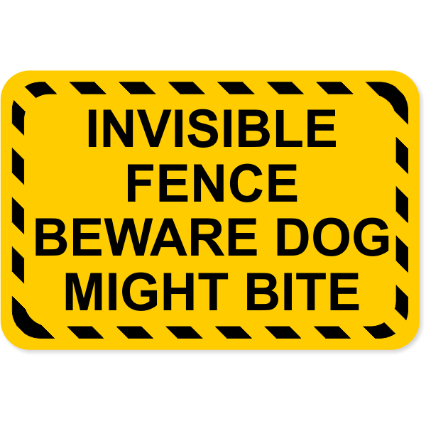 Invisible Fence Dog Bite Decal | 4" x 6"