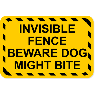 Invisible Fence Dog Bite Decal | 4" x 6"
