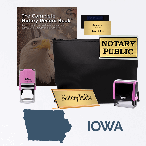 Iowa Pink Deluxe Notary Kit