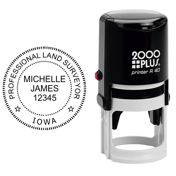 State of Iowa Land Surveyor Stamp Seal Seal Body and Imprint