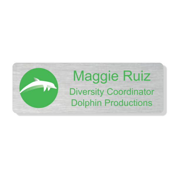 Jacksonville University Dolphin Productions Silver Name Tag