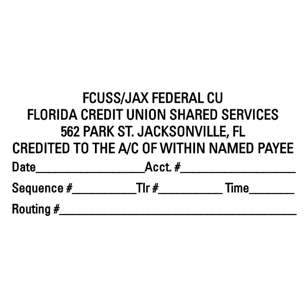 Jax Federal Credit Union - FCUSS STAMP - 4926