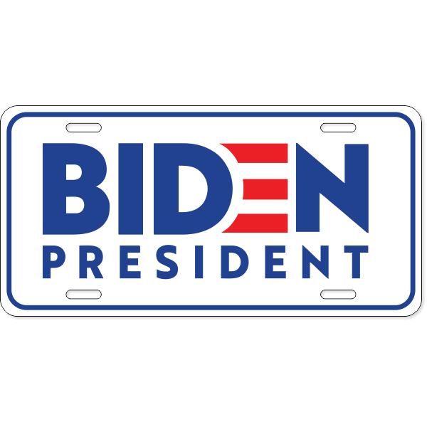 Joe Biden License Plate, 2020 Campaign Front Tag