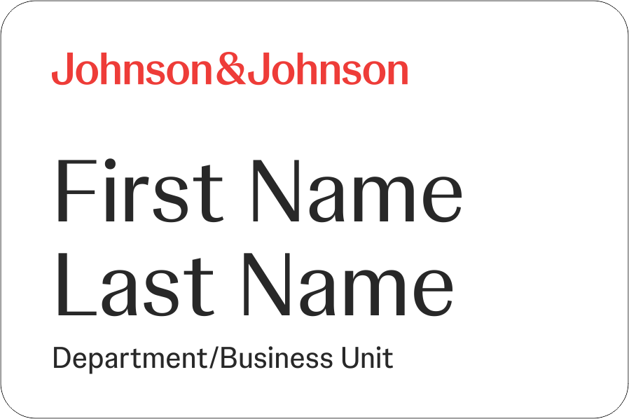 Johnson & Johnson Three Line Name Tag