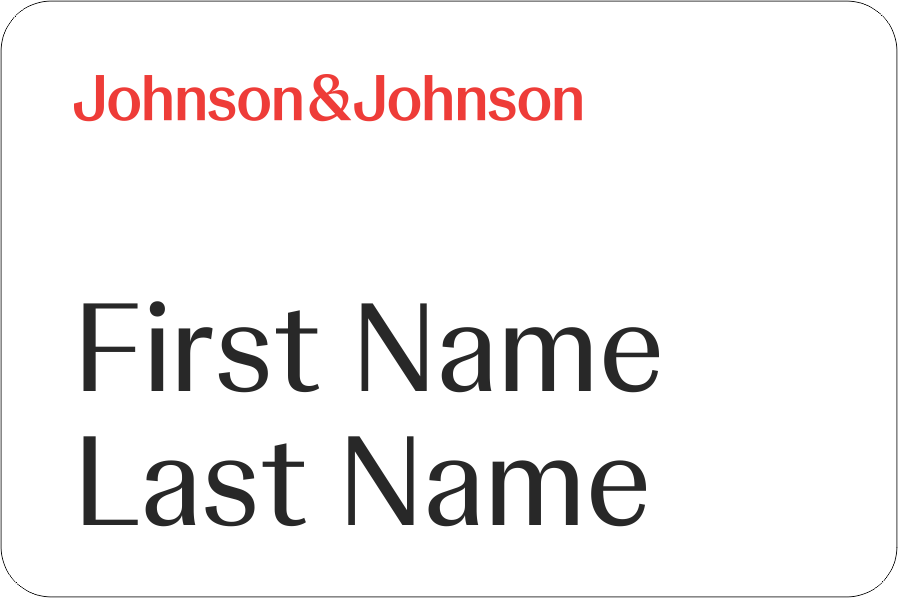 Johnson & Johnson Name Tag - 3" x 2"