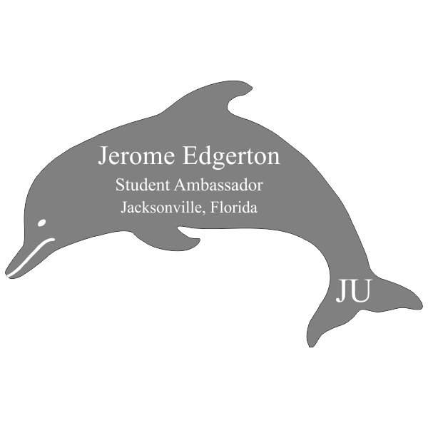 Jacksonville University Dolphin Shape Name Tag