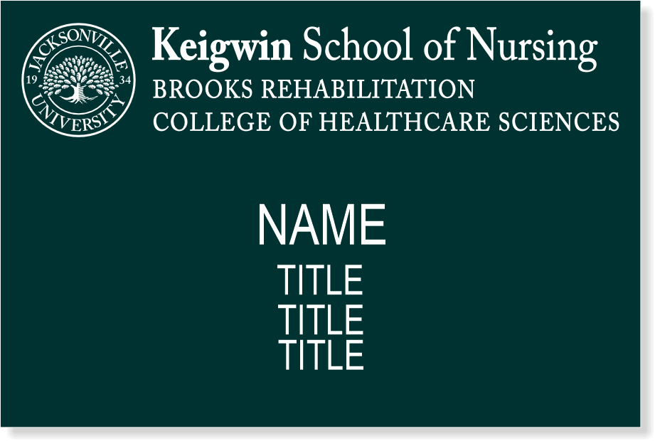 Jacksonville University Faculty Name Tag with 4 Lines
