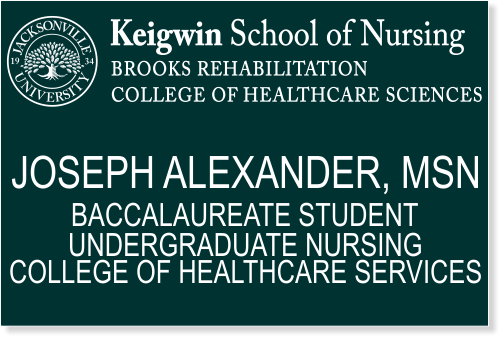 Jacksonville University Baccalaureate Student Name Tag with 4 Lines