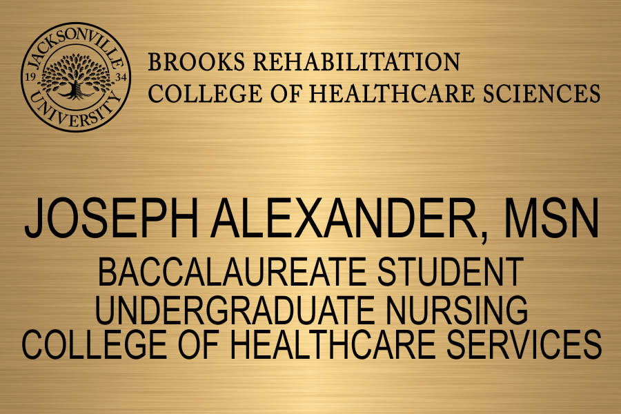 Jacksonville University Brooks Rehab College of Health Sciences Name Tag with 4 Lines