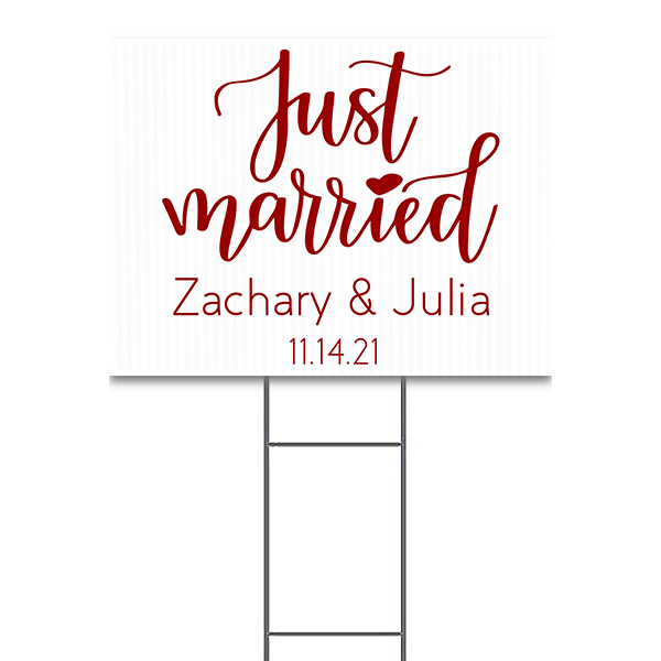 Just Married Yard Sign
