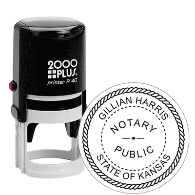 Kansas Round Notary Public Stamp - alternate view