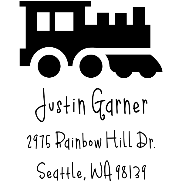 Toy Train Engine Return Address Stamp