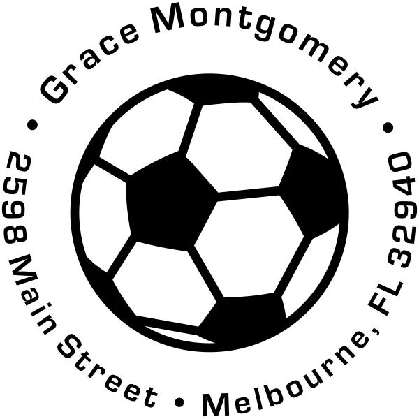 Soccer Ball Return Address Stamp