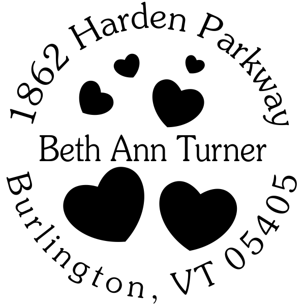 Lots of Hearts Address Stamp