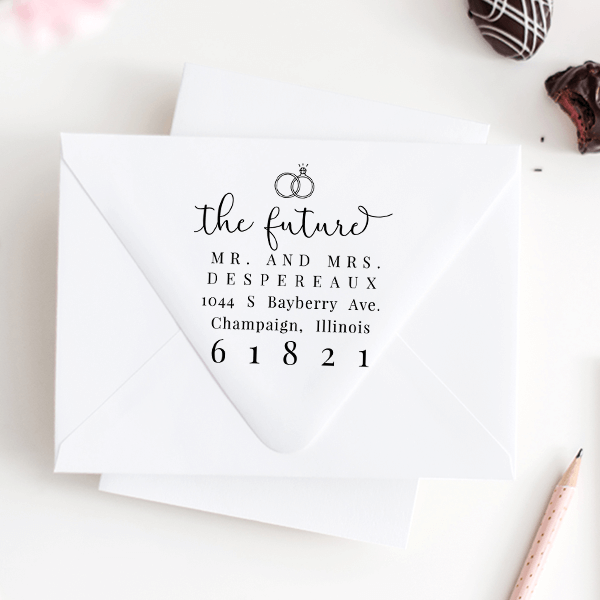 Future Mr. and Mrs. Rings Address Stamp