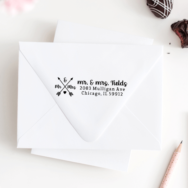 Rustic Arrow Mr. and Mrs. Address Stamp