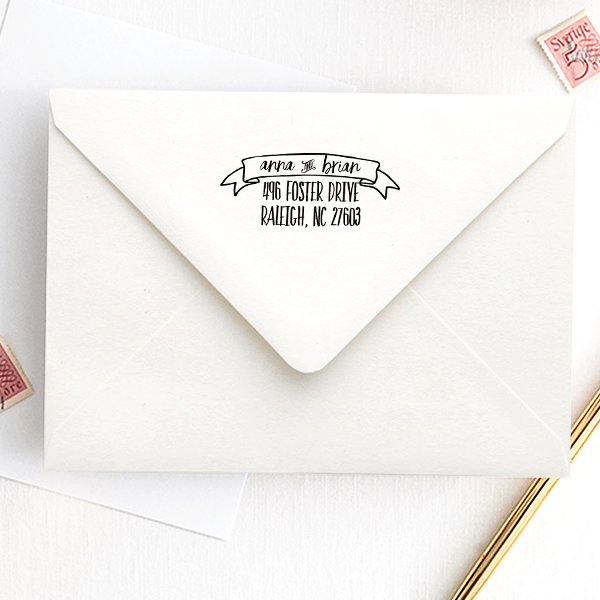Hand Lettered His and Hers Address Stamp