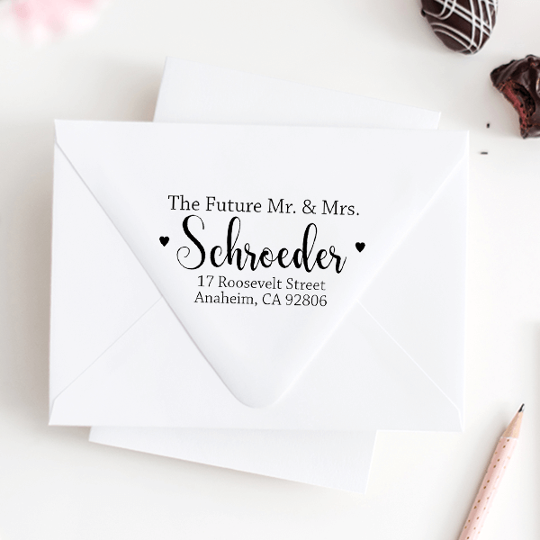 Future Mr. and Mrs. Rectangular Address Stamp