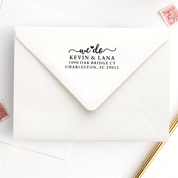 We Do' Wedding Address Stamp