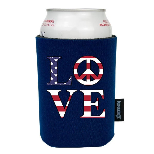Koozie® Love & Peace Patriotic Drink Cooler