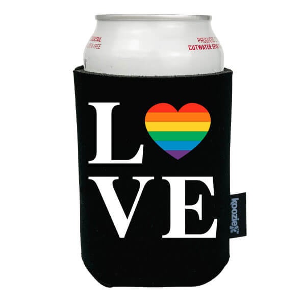 Koozie® Love with Rainbow Heart Pride Drink Cooler