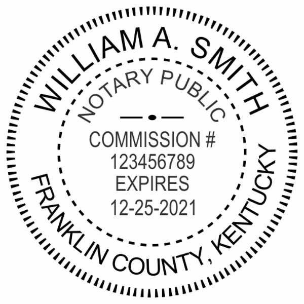 Kentucky Notary Round Seal Embosser Imprint