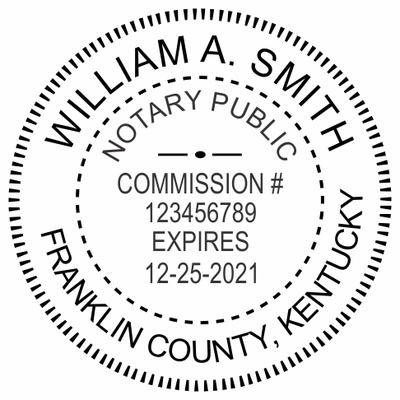 Kentucky Round Pink Notary Stamp - alternate view